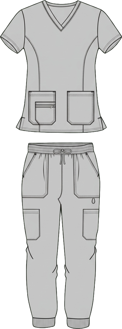 Navy jogger scrub set