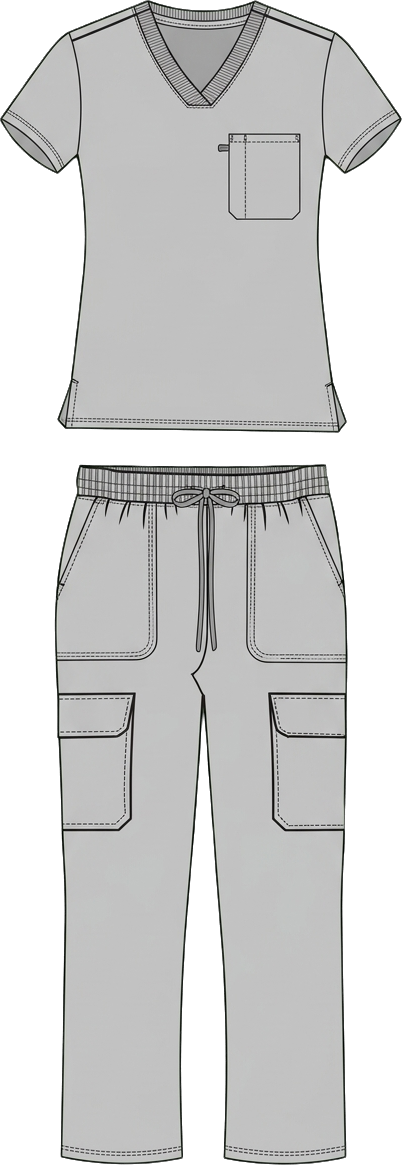 Navy straight leg scrub set